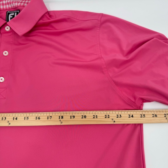 FootJoy Polo Shirt Men XL Pink Athletic Fit Golf Performance Stretch ShortSleeve - Picture 8 of 9